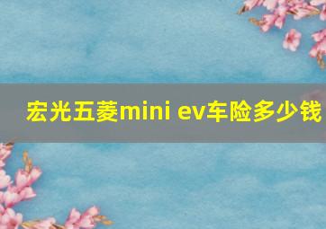 宏光五菱mini ev车险多少钱